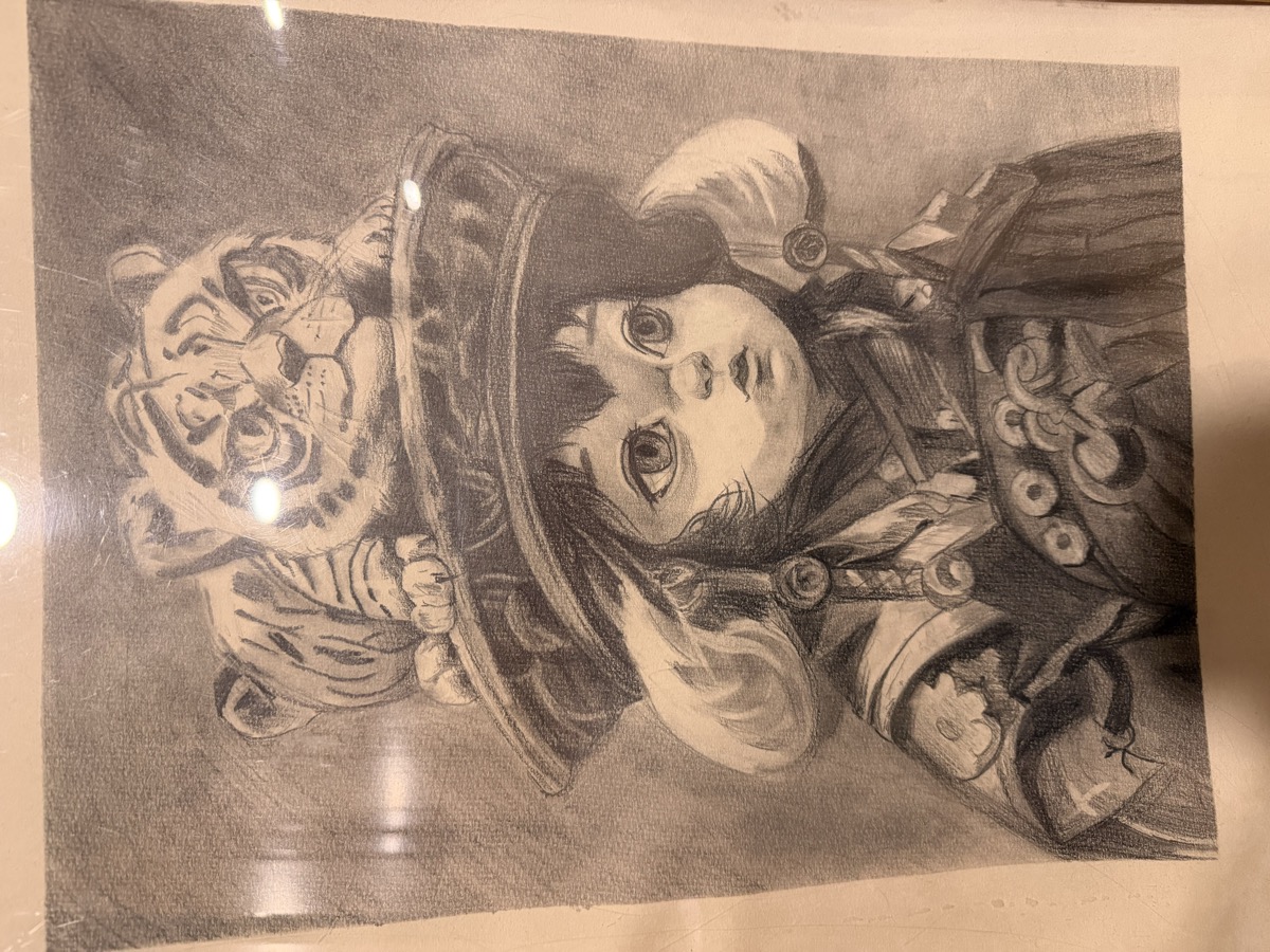 素描 · 少女与虎